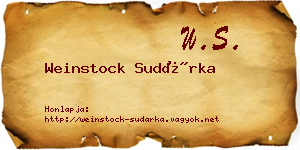 Weinstock Sudárka névjegykártya